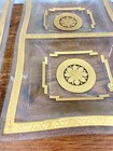 Two Vintage Mid Century Clear Glass W  Gold Decoration Divided Serving Dishes