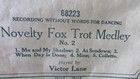 Ampico Piano Roll 68223-f Novelty Fox Trot Medley No  2  Played By Victor Lane
