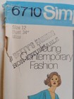 Dress Gown Top Pants 12 Simplicity 6710 Sewing Pattern Uc Flutter Sleeve Tie Vtg