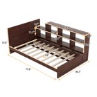 Twin Size Platform Bed With Drawers Wood Daybed Frames With Bookcase Storage Bed