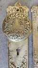 2 Door Knobs   2 Plates Corbin Loraine Antique Victorian Set 1900 Bronze