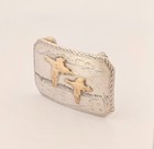Sterling Silver Vintage Etched Bird Belt Buckle