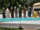 Lot Of 8 Polished Crystal stone Healing Tower Points - Mixed Materials B51