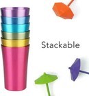 6 Pcs Anodized Aluminum Tumblers Drinking Glasses Vintage Retro Metal Cup