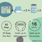Diaper Bags Refill  Compatible With Diaper Genie Easy Roll Pail  60 Bags Odor   