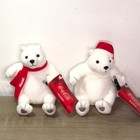 Coca Cola Polar Bear Plush Bean Bag Stuffed Animal Christmas Vintage Tags Set 5 