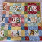 Vintage Handmade Nursery Rhyme Inspired Quilt Alphabet Blanket