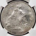 Silver 1897 Hong Kong Great Britain Trade  1 Dollar   Ngc Chopmarked