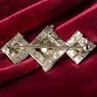 Art Deco Rhinestone Brooch Geometric 1930s Silver Tone Pin  Vintage
