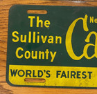 New York Booster License Plate Catskills Sullivan County Heavy Steel Vintage
