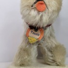 Vintage Tessie Steiff Schnauzer Terrier Westie Dog W  Red Collar Paper Name Tag