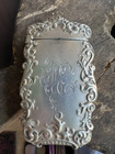 Antique Sterling Silver Vesta Match Safe Case Repousse Victorian With Monogram