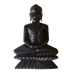 Vintage 8 Inch Handmade Shakyamuni Wood Wooden Seated Buddha Statue Figurine