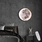 3d Moon Led Wall Lamp Modern Art Deco Lighting  Remote Control Lighting With 3 C