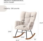 Nursery Rocking Chair  Teddy Fabric Upholstered Glider Rocker With High Backrest