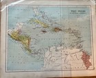 Antique 19th Century Double Sided Coloured Map Of Australia   West Indies 1870