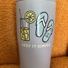Life Is Good Koozie Keep It Simple  Flip Flops  Lemonade  Purple  New  Insulated
