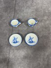 Vintage Delft Holland Blue Style Miniature Tea Set Windmill Handpainted 9 Piece