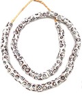 Made In Ghana Handmade White Multi Recycled Glass African Trade Beads  01804 