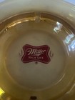 Vintage Miller High Life Beer Amber Glass Round Ashtray Advertising Logo Vf Cond