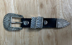 Beautiful Vintage Large Heavy 4 - Piece Ranger Belt Buckle Set By Calvin Bogay