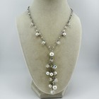 Aurora Borealis Glass Faceted Bead Faux Pearl Necklace Earrings Set