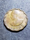 1936  1944  Ethiopia 25 Santeem Coin  Haile Selassie   Lion Of Judah   aasa