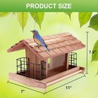 Wooden Bird Feeder Large Capacity Wood Birdfeeder For Feeding Outside Garden Wil