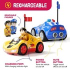 Rechargeable Remote Control Cartoon Cars For Little Kids 2 Pack Police   Race   