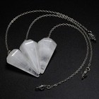 Manifo Natural Clear Quartz Crystal Pendulum Faceted Point Gemstone Reiki Hea   