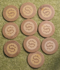 10 Vintage Inlaid S Antique Clay Poker Chips