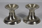 2 Vintage Pewter Candlesticks Made In Holland Silver Christmas Mantle Heavy