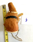 Antique German Folk Art Wool Santa Claus Paper Mache Face Christmas Ornament