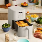 Bella 4qt Slim Air Fryer Oatmilk  Small Beige Electric Fryer  1300w  Plastic