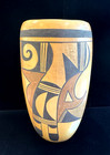 Tall Antique Nampeyo Cylinder Pot Eagle Feather Motif Hopi Native American 9 5 