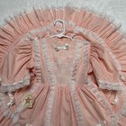 Vintage Full Circle Dress Pink White Girls 3t Layered Ruffles Lace Pageant Party