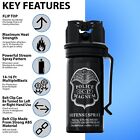 Police Magnum Pepper Spray 2 Pck 2oz Stream Flip Top Belt Clip Self Defense Oc 