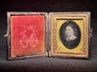 Rare 1 16 Plate Daguerreotype - Pretty Young Lady In A Case With Original Hinge