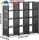 12 Cube Storage Organizer Book Shelves  Diy Open Stackable Bookshelf  Extra Larg
