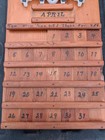 Vtg Wooden Perpetual Wall Calendar Farmhouse Cottagecore Grandmacore Cow Heart