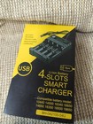 4-slot Usb Smart Charger And 6  3 7v 18650 Rechargeable Li-ion Batteries   