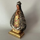 Vintage Hand Carved Santos W Milagros Virgin Mary Mexico Folk Art 12 