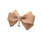 Rhinestone Crystal Dangle Center Ribbon Assorted Color Bow Shoe Clips Pair Re   