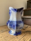 Antique 19th C Victorian Ironstone Flow Blue Cream Pitcher
