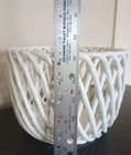 White Decorative Bowl  6 5 In Tall  Open Design