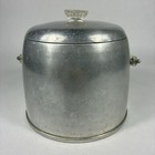 Vtg Kromex Aluminum Ice Bucket Lucite Barware Atomic Mid Century Modern Silver 