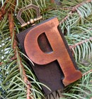 Unique Letterpress Wood Type Ornament -  upper Case P 