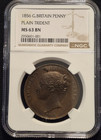 1856 Great Britain Penny England Graded By Ngc As Ms 63 Bn