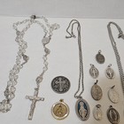 Lot Vintage Catholic Religious Jewelry Rosaries Crosses Medals Crucifixes