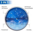 Traditional Weather Station Indoor barometer Thermometer Hygrometer Blue 